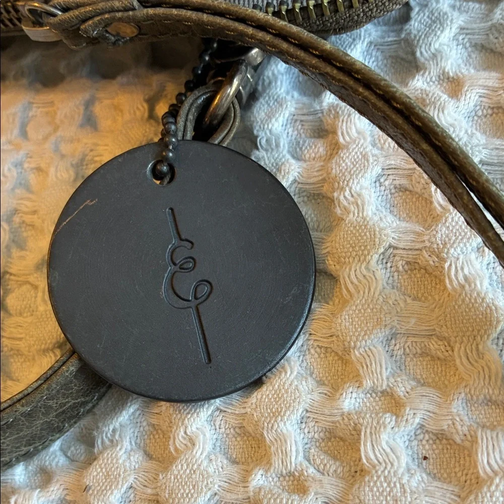 Gorgeous Gray Leather Day & Mood Laptop Bag With Dust Bag- Like New